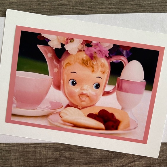 Six beautiful Miss Cutie Pie Teapot 5x7 photo greeting cards - Picture 2 of 6